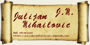 Julijan Mihailović vizit kartica